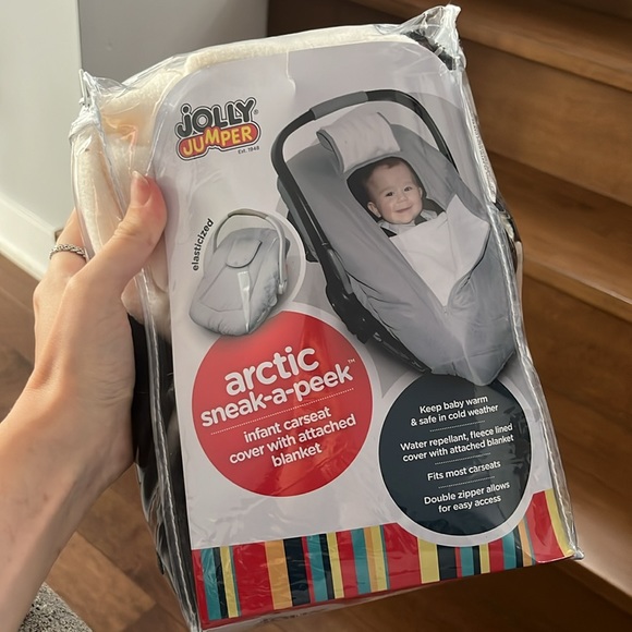 Jolly Jumper Artic Sneak-A-Peak Infant Carseat Cover with Blanket in Black NWT - Picture 7 of 9